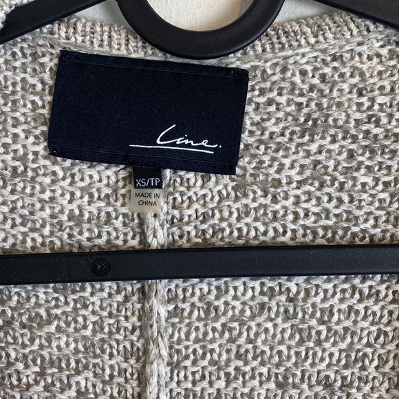 LINE Chunky Knit Oversized Slouchy Cardigan Linen Cotton Blend - Picture 3 of 4